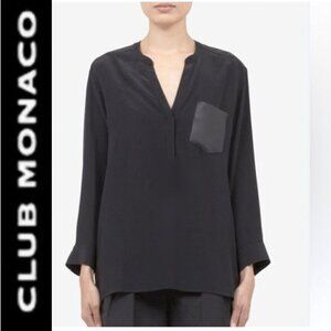 Club Monaco Black Blouse Long Sleeve